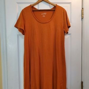 Women's L Burnt Orange Midi Dress